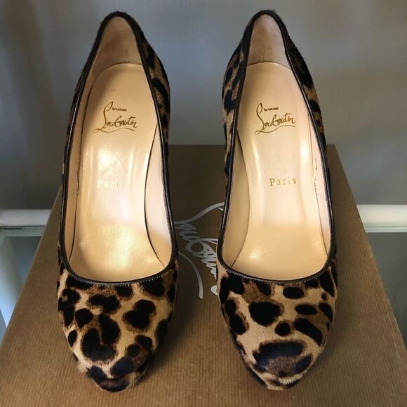 Christian Louboutin Leopard Platform Forms 39.5 - Picture 1 of 8